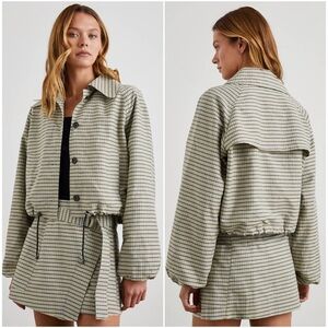 Rails Deanna Sage Mini Check Plaid Jacket & Skirt Set | Size Small